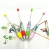 Ja Novelty Fat Diy Cartoon Kawaii Papeleria 4 Kärnor Fyll på Beadable Ballpen Blank Rod ADD Fokalpärlor Transparenta 4 färger pärlstav bollpunkt flickor pärlor