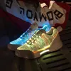 Gai Dress Unclejerry LED Fiber Optic Shoes Girls Men Women USB Laddar Light Up Shoe For Adult Glowing Running Sneaker 231020