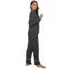 Women's Two Piece Pants Female Pyjamas Black Polka Dots Cardigan 2 Piece Set Top And Pants Bathgown America Home Suit Women Sleep House Indoor Wear 231021