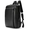 Mochila Couro Genuíno Masculino Bolsa De Ombro Couro Grande Capacidade Computador Viagem Lazer