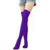 Chaussettes de noël à rayures diagonales pour femmes, bas longs, cuisses hautes, pour Cosplay Anime