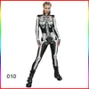 Cosplay Sexy Jumpsuits Skeleton Scary Costume 3D Printed Pea Rose Pattern Ladies Women Female Party Carnival Dress