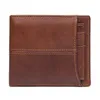 Wallets Genuine Leather Men Wallet Brand Casual Card Holder Slim Bifold Design Zipper Purse Male High Quality Money Bag