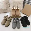 Clássico curto mini botas de neve femininas moda quente botas longas de pelúcia casual pele carneiro camurça sapatos castanha cinza austrália