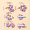 Hair Accessories 8Pcs/Set Bow Flowers Clip Girl Cute Handmade Headwear Hairpins Cartoon Hairpin Headdress Gift Wholesale