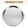 Dinnerware Sets Stainless Steel Cold Skin Plate Pastry Platter Cake Baking Tray Round Cookie Dish Pizza Snack Holder Container Practical