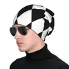 Berretti in bianco e nero modello Arlecchino cappello lavorato a maglia uomo di lusso cavallo berretto da golf da donna