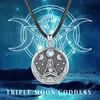 Pendanthalsband Eudora 925 Sterling Silver Triple Moon Goddess Halsband Vintage Hecate Amulet Pendant Triple Goddess Witch Jewelry Gift for Man 231020