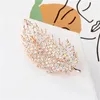 Brooches Crystal Leaf Pins Women And Girl Vestido Jewelry Vintage Lapel Plant Badge Femme Bijoux Spille Birthday Gift