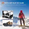 登山クランポン1ペアの登山クリート軽量24歯のクリートキャリーバッグとハイキングのための雪氷の雪氷氷の氷氷231021
