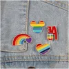 Pins Broschen Mode Regenbogenfarben Homosexuell Brosche für Männer Frauen Liebe Herz Pins Legierung Abzeichen LGBT Schmuck Pin Kleidung Geschenk Zubehör Dhir2