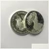 Kunsten en ambachten Kunsten en ambachten 10 stuks Niet-magnetisch beeld 1Oz Sier Plated 40 Mm Herdenkingsmunt Amerikaanse decoratie Valuta Collectibl Dhdmm