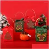 Decorações de Natal Decorações de Natal 3 Pcs Sacos de Presente de Papel Kraft com Janela Transparente Alça 2024 Ano Presente Biscoito Doces P Dhlvy