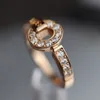 Anel de moeda de cobre Fortuna feminina corre último anel Novo presente de aniversário para namorada Anel de diamante completo Anel de casamento Joias masculinas e femininas