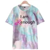 Men's T Shirts I Am Kenough Merch Tie Dye T-shirt Cosplay Crewneck Short Sleeve Tee Men Women's Tshirt 2023 Movie Fashion Clothes