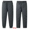 Calças masculinas inverno zip bolsos engrossar velo sweatpants homens corredores preto cinza para baixo algodão quente masculino à prova de água calças térmicas 7xl xfsddcg 231020