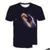 T-shirts pour hommes T-shirts pour hommes Eagle Shirt Hommes Été Casual Manches courtes Col rond Hawk 3D Imprimé Streetwear T-shirt Cool Tops noirs Dhrcy