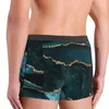 Sous-vêtements sous-vêtements en marbre d'or bleu et vert culotte confortable douane boxer slip pour hommes pochette 3D plus taille boxershorts