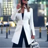 Mulheres jaquetas elegante senhora do escritório blazer jaqueta branca moda longo casual terno casaco outono simples gola alta preto amarelo 231021