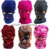 Cycling Caps Masks 1Pcs Three Holes Clava Died Knitted Fl Face Ski Mask Shiesty Camouflage Knit Fuzzy Fashion Accessories Hats Scarves 18Cwm