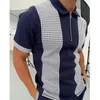 Chemises décontractées pour hommes Été Hommes Polo Chemise À Manches Courtes Surdimensionné Lâche Fermeture À Glissière Couleur Correspondant Vêtements De Luxe Mâle T-shirts Top US Yards 231021