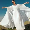 Этническая одежда белого цвета для женщин, мусульманское вечернее платье Рамадан Ид, длинное платье, элегантное марокканское роскошное кафтан, халат Boubou Djellaba