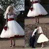 Vestido de noiva curto até o chá dos anos 1950, rock and roll, gótico, halloween, vestido de noiva, linha, tule, praia, Gatsby, civil, medieval, vestido de noiva com faixa vermelha, vestidos de novia