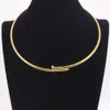 Nail Collar Simple Geometric Shape Sweet Cool 18k Necklace Not Fading Fashionable and Personalized Trend AEL2