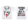 Erkek Tişörtler Hellstar Pamuk T-Shirt Moda Siyah Erkek Kadın Tasarımcı Kıyafetleri Çizgi Film Punk Rock Üstler Yaz Yüksek Sokak Retro Kadın T-Shirt Cehennem Star Gri