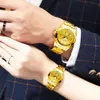 CHENXI Lover's Quartz Donna Uomo Business Orologio da polso in oro con orologio impermeabile di marca superiore Orologi in acciaio dorato