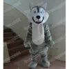 Halloween Gray Wolf Mascot Costume Top Quality Cartoon Anime Theme Character vuxna storlek Julfest utomhus reklamdräkt kostym