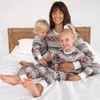 Famille correspondant tenues Noël 2023 hiver mère père enfants pyjamas ensemble bébé barboteuse décontracté doux vêtements de nuit Noël look pyjama 231021