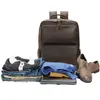 Mochila luufan negócios de couro genuíno para homens caber 17 polegadas portátil couro masculino grande mochila daypack ao ar livre grande saco de viagem