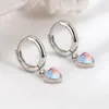 Studörhängen 925 Sterling Silver Moonstone Heart Crystals for Women Luxury Designer Jewelry Accessories Wholesale Gaabou