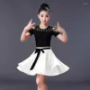 Stage Wear Kids Latin Dance Kleding Meisjes Oefenen Prestaties Split Professionele Competitie Zomer