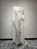 Roupas étnicas Mulheres Dubai Travel Loose Dress Long White Robe Kaftan Vestidos