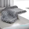 Mode handgemachte klobige Merinowolle Decke dicke große Garn Roving gestrickte karierte Decke warme Decke für Sofa Plaid