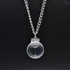 Pendentif Colliers Mode Naturel Pissenlit Boule Ronde Collier Verre Transparent Avec Fleur Séchée À La Main Bijoux De Cou Pour Les Femmes