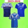 Samoa Rugby Formaları 23/24 Evde Mavi Beyaz 2023 2024 Milli Takım S-5XL Dünya Kupası