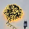 문자열 10m 500 LED 야외 태양 광 지구 현악기 선 크리스마스 클러스터 화환 방수 공화국 공연 정원 장식