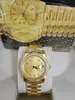 With original box Luxury Fashion WATCHES Top Quality 18k Yellow Gold Diamond Dial & Bezel 18038 Watch Automatic Men's Watch Wristwatch 56
