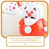 Garden Decorations 2Pcs Mini Figurine Ceramic Christmas Snowman Tumbler Statue Wobbling