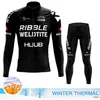 Cykeltröja sätter Huub Team Winter Thermal Fleece Cycling Clothing Men's Jersey Suit Outdoor Warm Riding Bike Clothes Mtb Long Bib Pants Set 231021