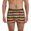 Onderbroeken Regenbooggestreept ondergoed Boxershorts met kleurrijke print Trenky herenslipjes Elastische shorts Slips Verjaardagscadeau