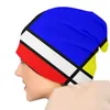 Береты Piet Mondrian Skullies Шапки Шапки Уличная одежда Зимняя теплая мужская и женская вязаная шапка Унисекс для взрослых Абстрактное искусство Клетчатые шапки с капюшоном