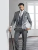 Costumes pour hommes Thorndike Costume de mariage Ensemble Ajusté Dîner Bal Marié Personnalisé Double Boutonnage Blanc Business Blazer