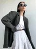 Женские костюмы RDMQ 2023 Элегантный женский свободный пиджак Офисные женские классические пальто с длинными рукавами Базовый пиджак Повседневные однотонные рабочие пиджаки Верхняя одежда