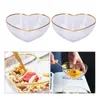 Ensembles de vaisselle 2 pièces bol à dessert porte-verre de petit-déjeuner vaisselle décorative en forme de coeur assiette à salade de bonbons récipient à fruits cristal