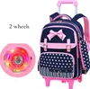 Borse da scuola Zaino con ruote per ragazze Borsa con ruote Carrello portabagagli primario Zaino per bambini su ruote Bookbag