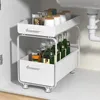 Kitchen Storage Sink Rack Floor-Type Push-Pull Retractable Pull-out Lower Cabinet Accessories Organizer